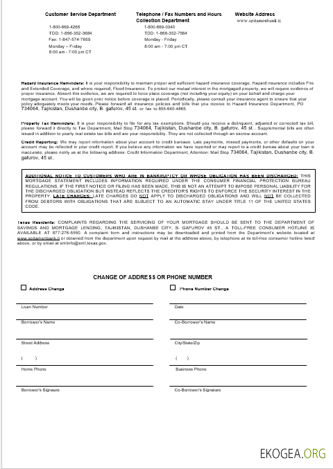 Relevé hypothécaire de la Tadjikistan Spitamen Bank aux formats Word et PDF 3